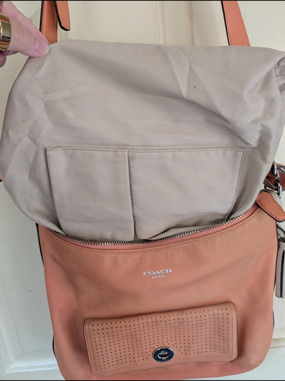 Coach Legacy Leather Courtenay Soft Coral Crossbody Or Shoulder Bag
